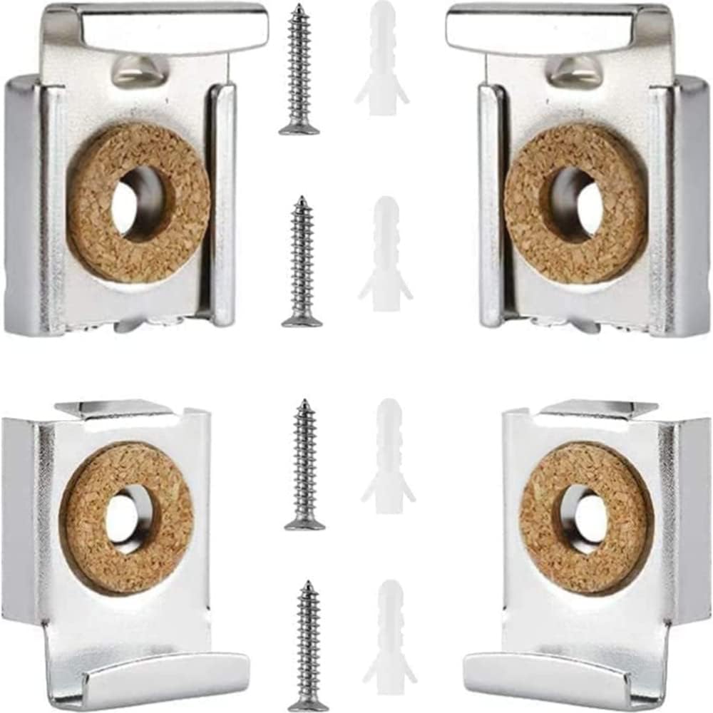 4pcs Spring Loaded Mirror Hanger Clips Set Unframed Mirror Mount Clips