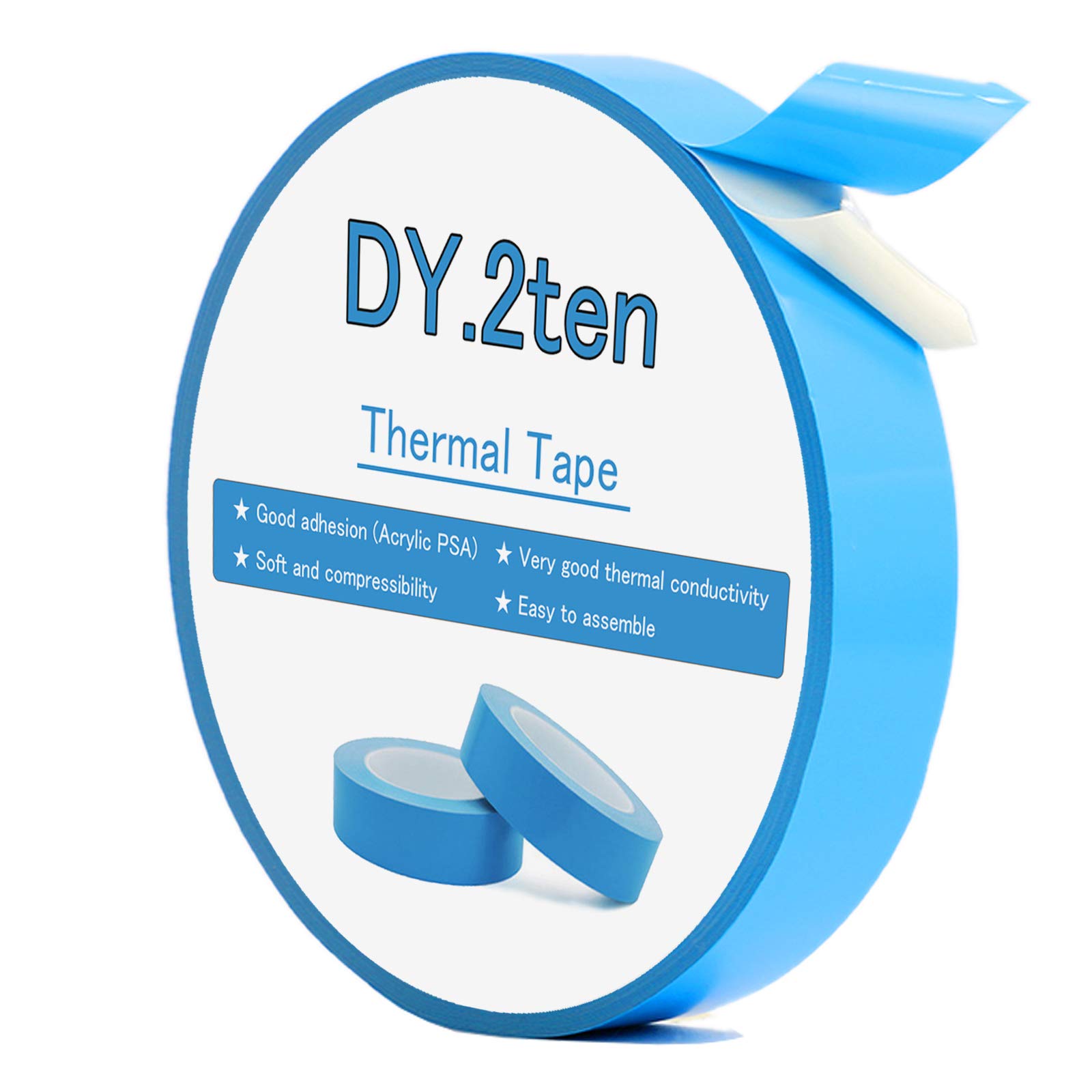 DY.2ten 20MM×25M Double-sided Thermal Adhesive Tape Conductive Cooling Tape for Coolers, Heat Sink, LED Strips, Computer CPU, GPU, SSD Drives, Easy to Apply & High Durability