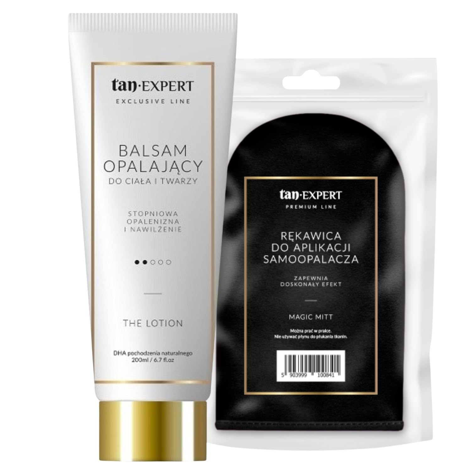 The Lotion Gradual Tan Lotion 200 ml Set mit Magic Mitt Applikationshandschuh für Gesicht und Körper
