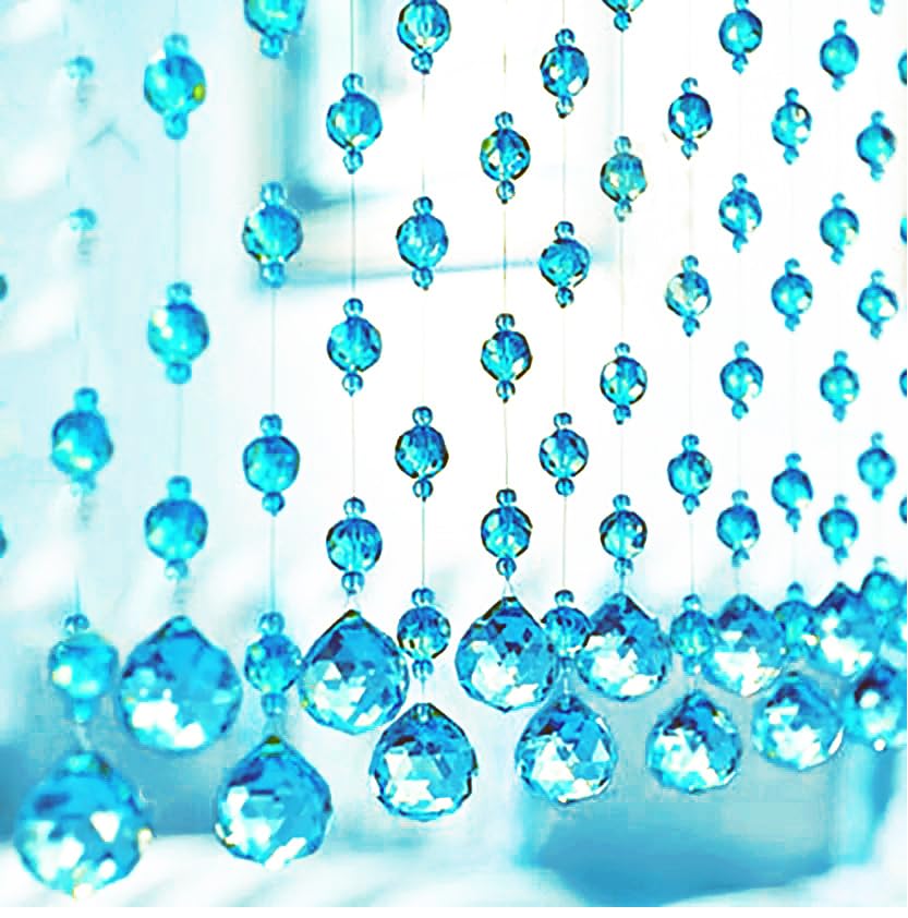 CM 100% Glass Drops, Acrylic Crystal Beads Curtain with 30 mm Glass Drops (4 Feet Height 10 String Suitable for 2.5 to 3 Feet Width) SkyBlue (B0D6ZCXY9Q) Amazon Price History, Amazon Price Tracker