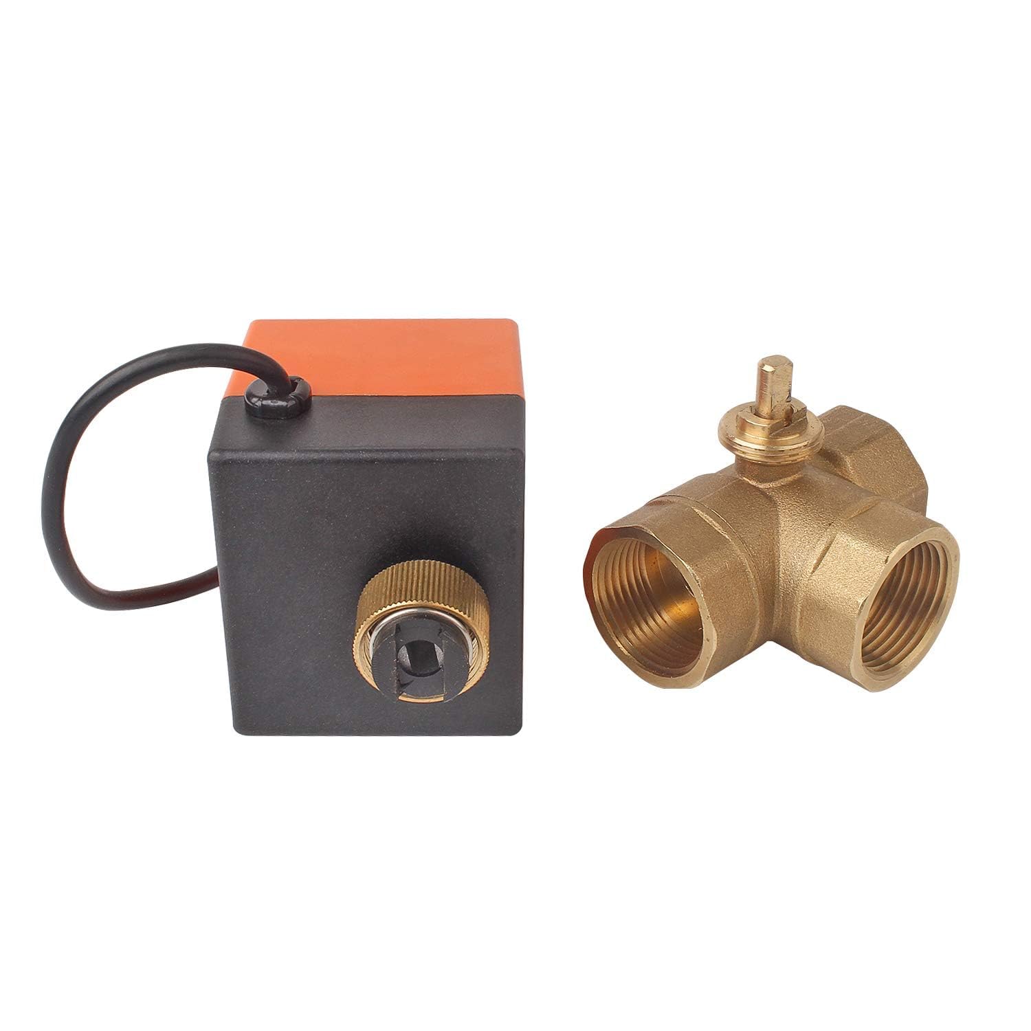 Foever Speed Elektrisches Ventil Absperr Umschalt Kugelventil Messing Absperrhahn 3 Wege,DN25 G1 Zoll, AC 230V, für Flusssteuerung Zonenventil Kugelventil