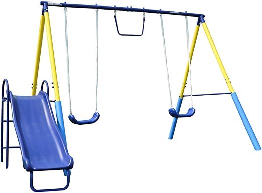 Sportspower My First Metal Swing Set with Slide