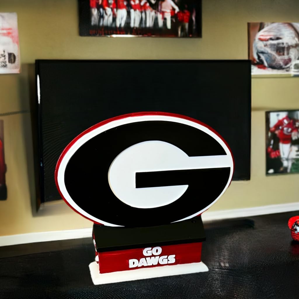 College Bronze Georgia Bulldogs Table Top Solid Statue Accessory for Office and Home Decor