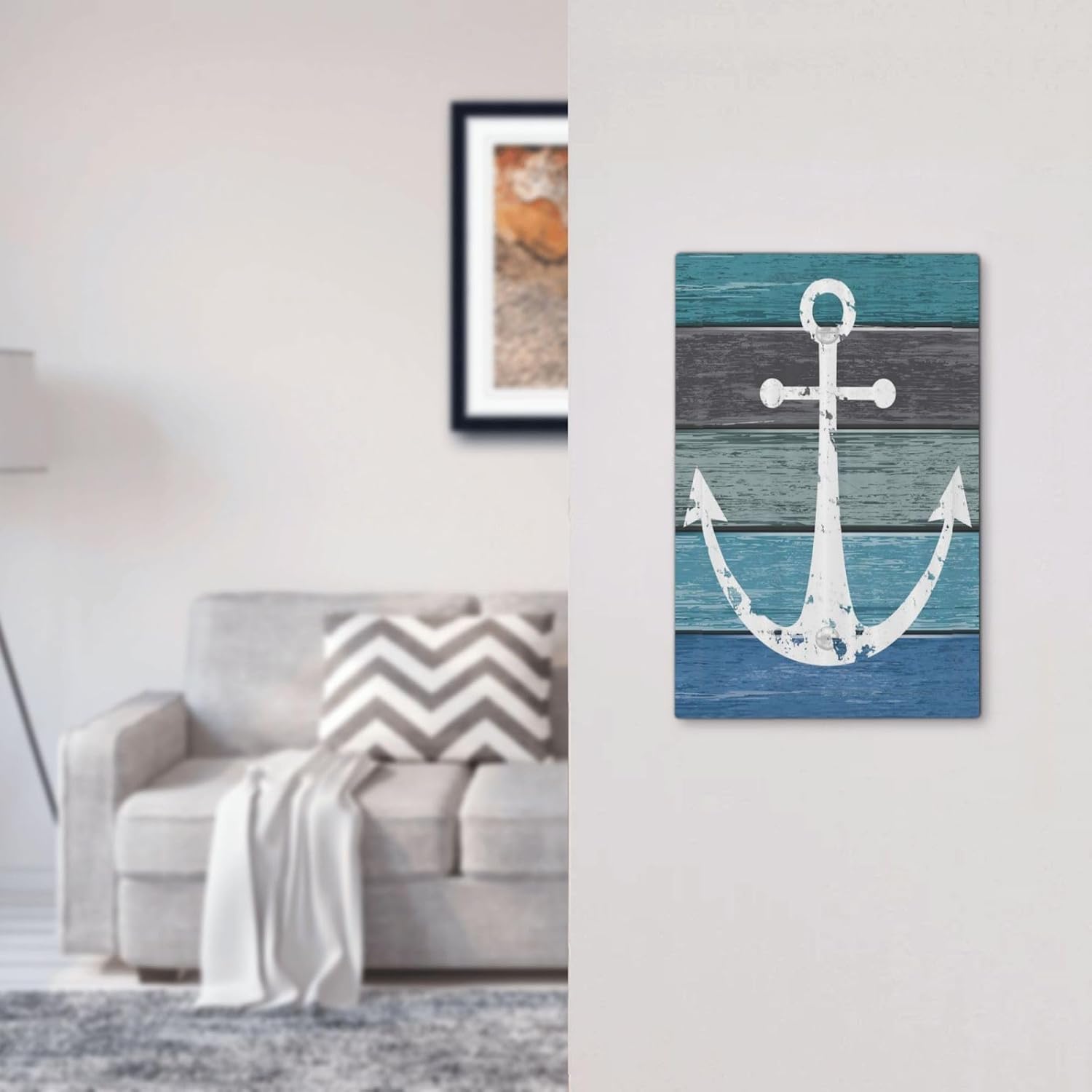 Anchor Sailing Nautical Rustic Style 1 Gang Light Switch Cover No Device Wall Plate Decorative Blank Switchplate Electrical Faceplate for Bathroom Home Living Room Bedroom Art Panel Decorate