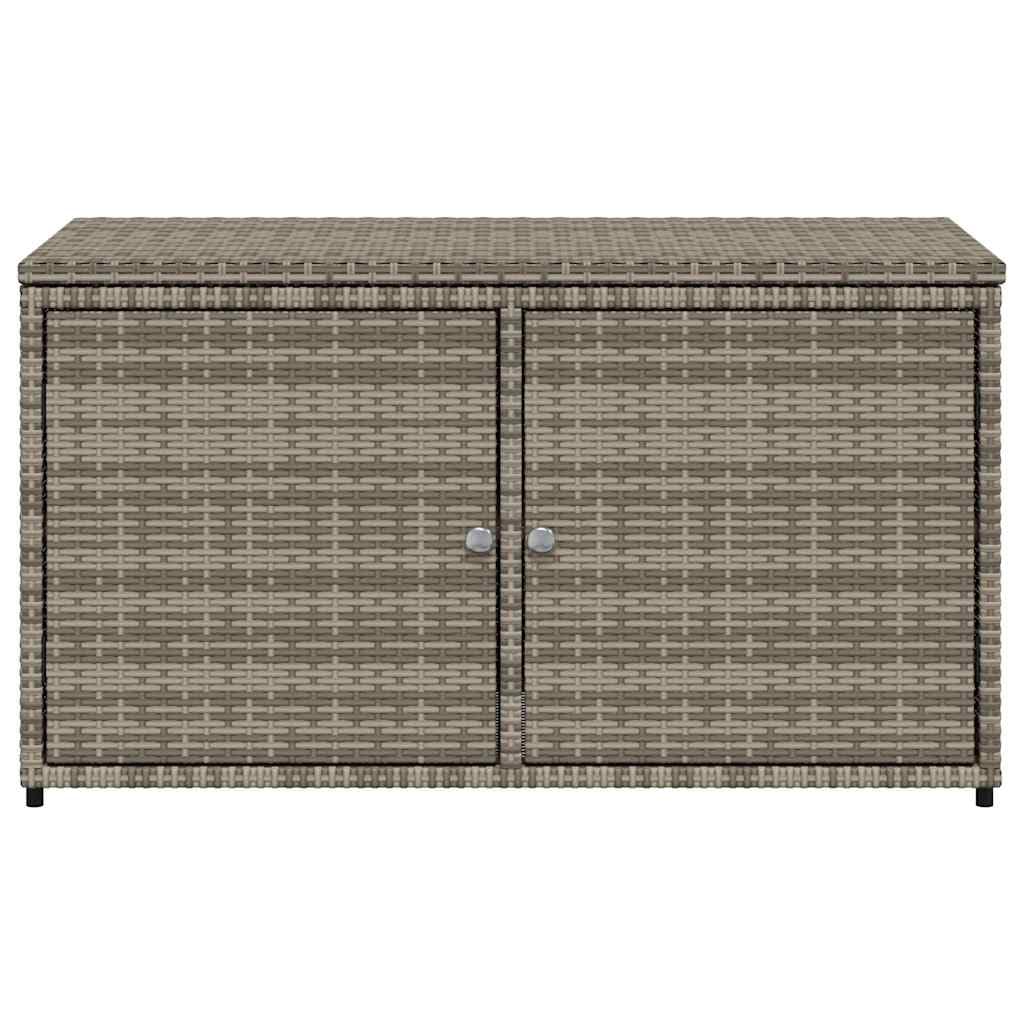 vidaXL Armoire de Rangement de Jardin, Organisateur de Terrasse avec Porte, Meuble d'Extérieur Patio Arrière-Cour, Gris Résine Tressée