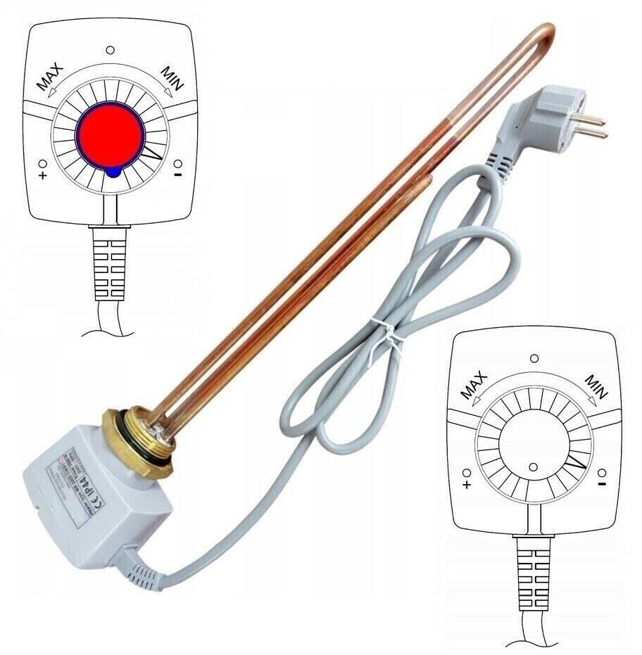 Elektroheizstab 2kW, 3KW - 230V Gewinde 5/4', 6/4' für Boiler/Pufferspeicher (W-2kW Gewinde 5/4')