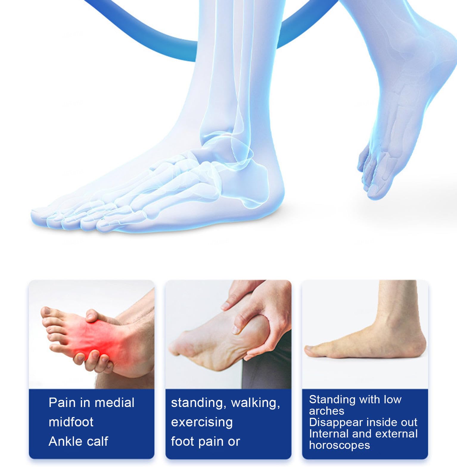 Solette di Supporto per Fascite Plantare - Solette di Supporto per Arco Plantare per Piedi Piatti Solette Ortopediche per Sperone Calcaneare, Solette Ortopediche per Dolore,L