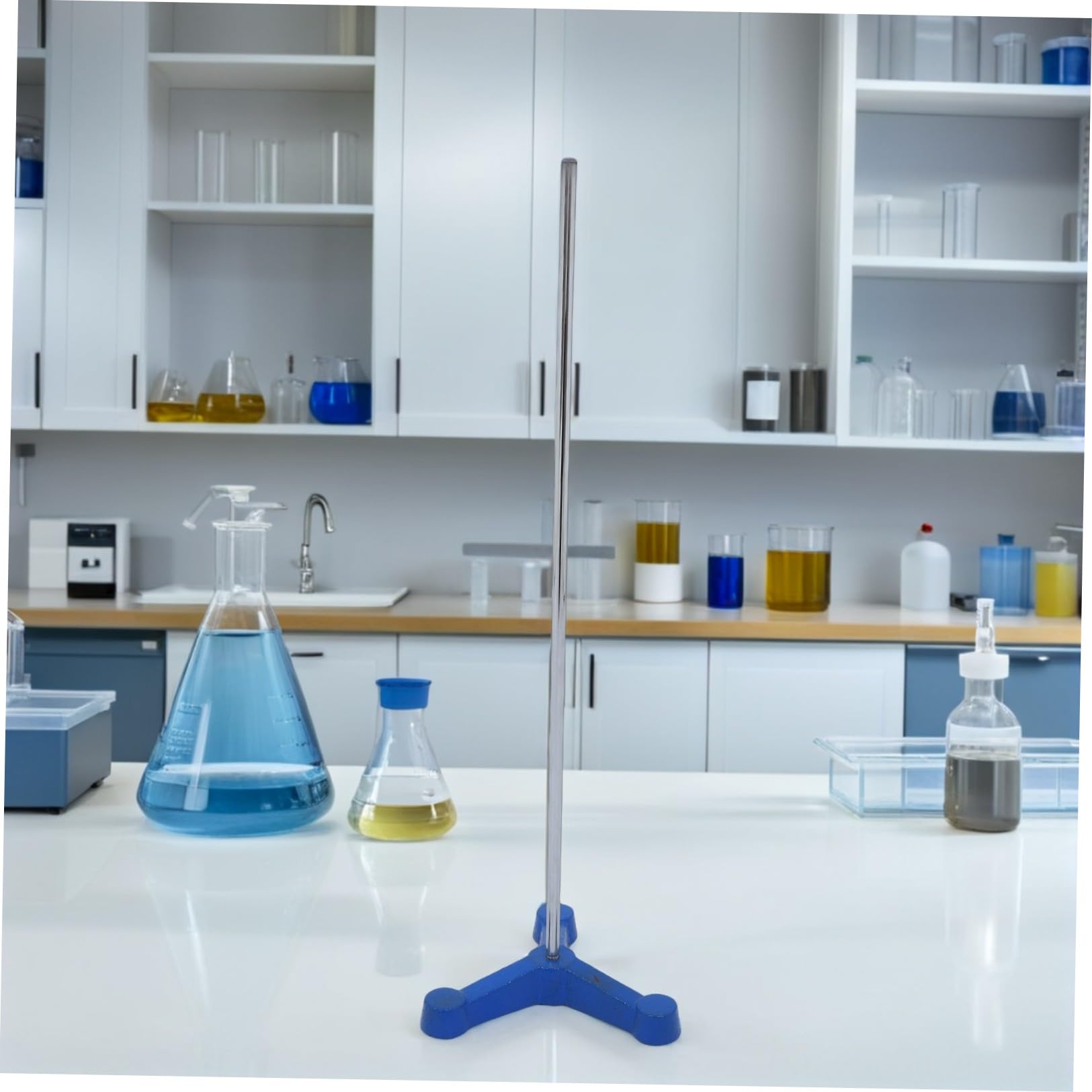 GALPADA Chemie Dreibeinstativ aus Eisen für Laborgeräte mit Stabilem Metallfuß und Retortenhalter zur Sicheren Organisation von Glaswaren im Chemielabor