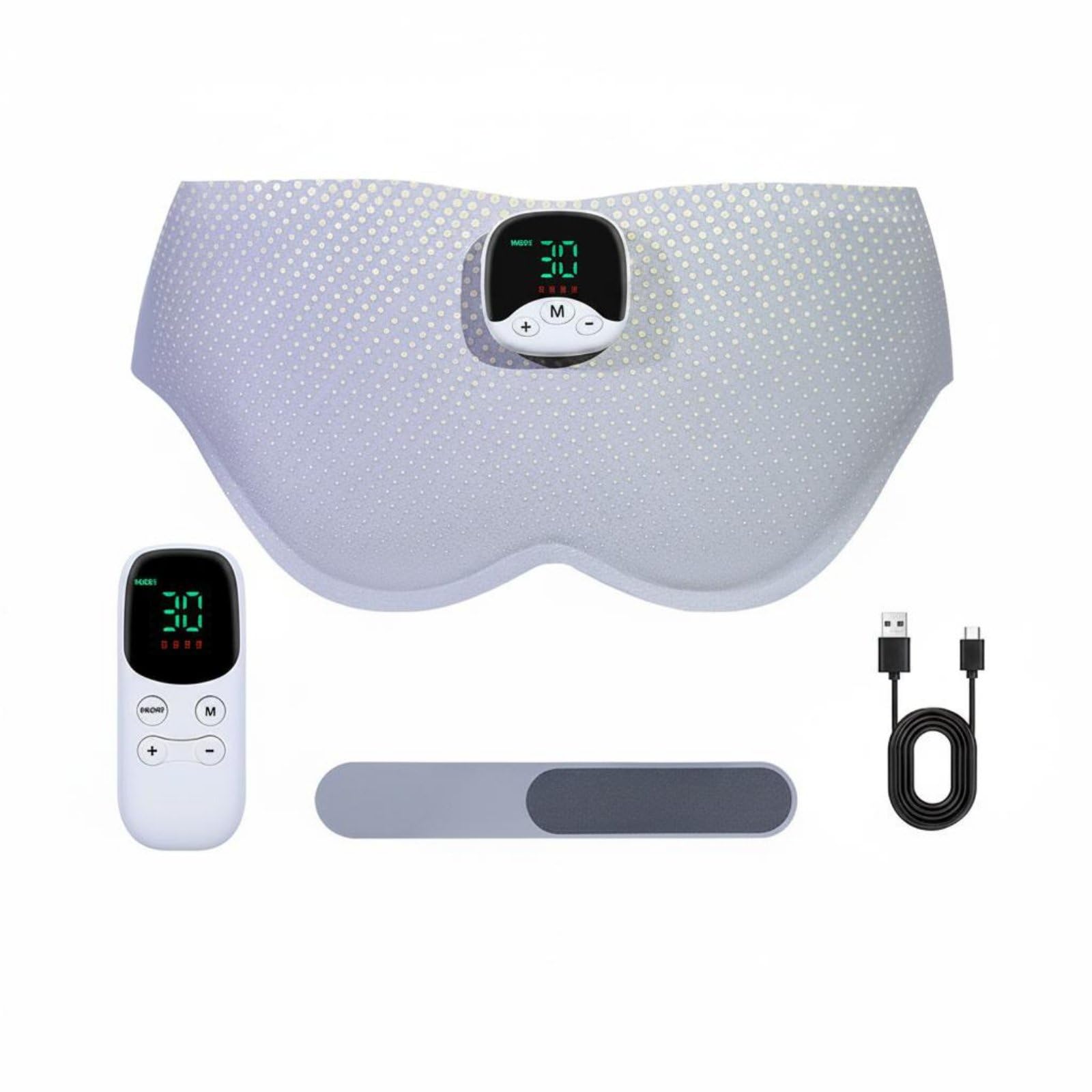 BNF® USB Rechargeable EMS Hip Stimulator 10 Modes EMS Stimulator 30 Intensity Levels Electronic Hip Muscle Wearable Design for Home, P3 White Silicone-picture-21