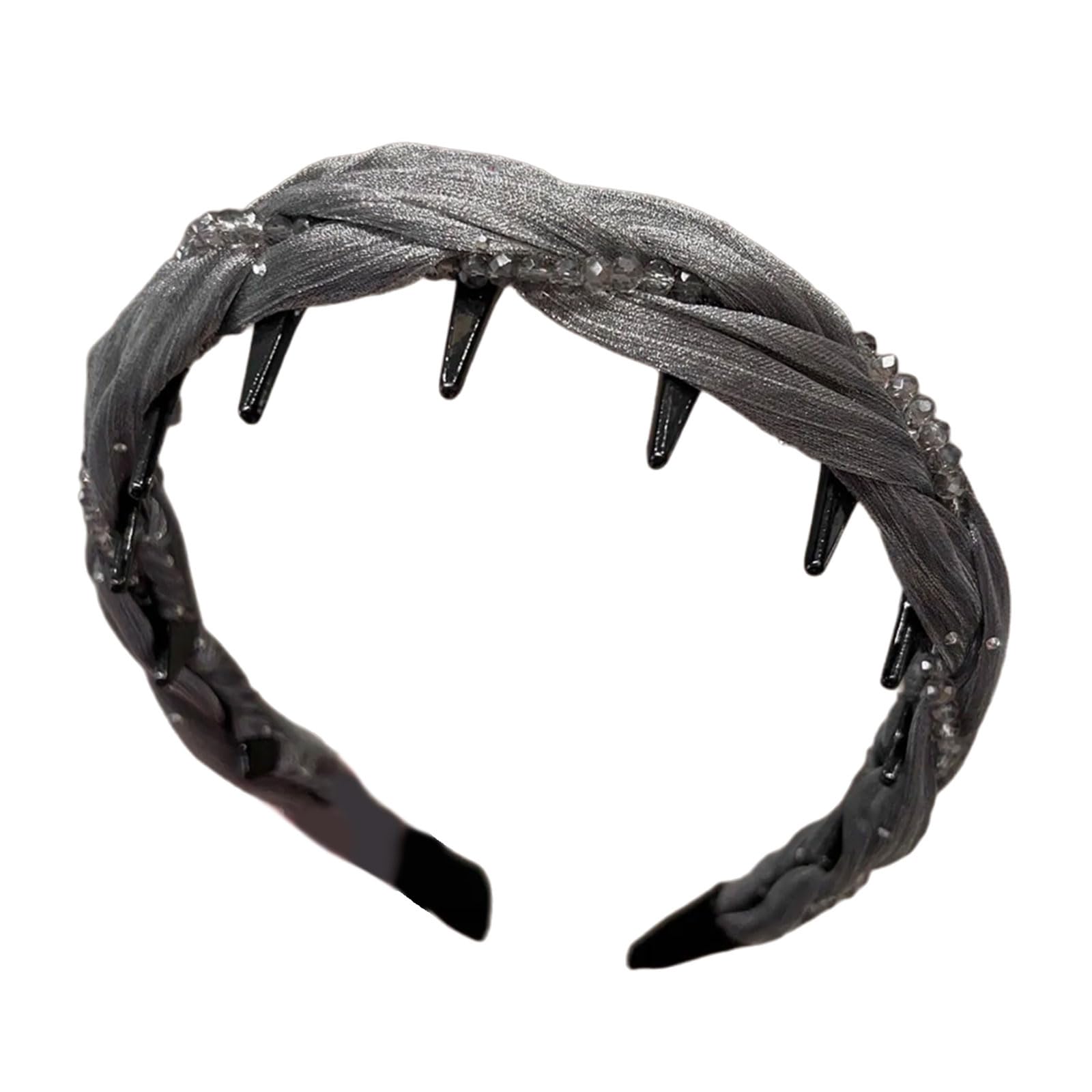YUXITA Rhinestoned Hairband For Women Toothcomb Design High Headdress Comfortable Hair Accessories