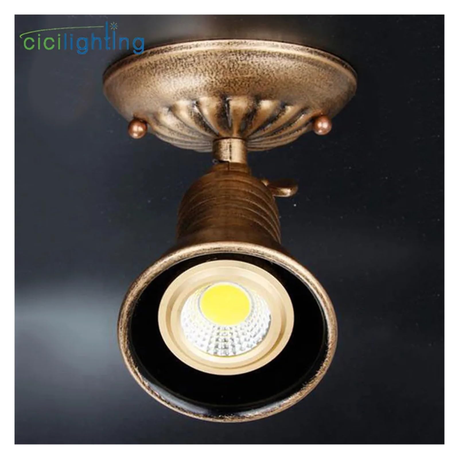 Foco LED Industrial, Luz De Techo Vintage E27, Pista Rústica, Loft, Tienda En Casa, Iluminación Riel Led Montada Superficie InstalacióN Flexible(3W warm white bulb)