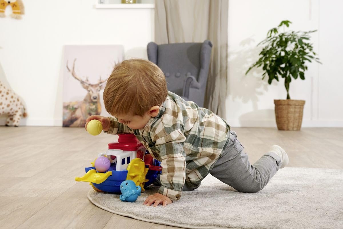 Dickie Toys ABC - Wasserspielzeug Sammy Splash - (30 cm) ab 1 Jahr, buntes Boot mit Zubehör & Spritzfunktion, Badespielzeug für Kinder & Babys ab 12 Monate
