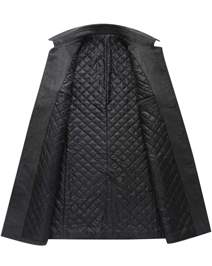 Męski płaszcz wełniany Slim Fit płaszcz biznesowy płaszcze trencz, Styl 2 szary, S