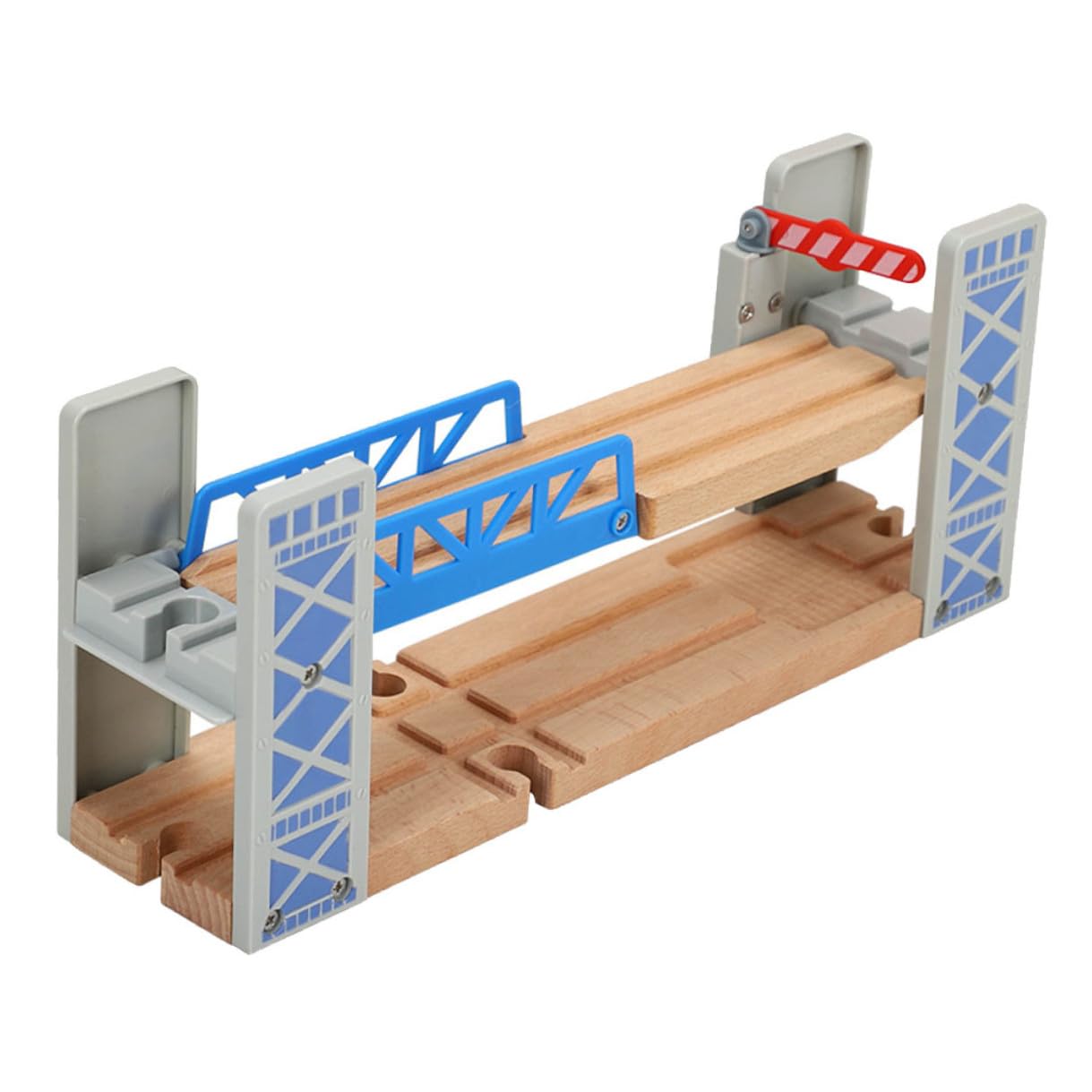 Pont surélevé en bois pour train miniature et après-midi de jeu en famille