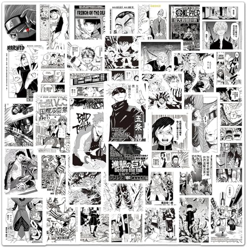 Pegatinas Mixtas de Anime, 100 Pegatinas Anime en Blanco y