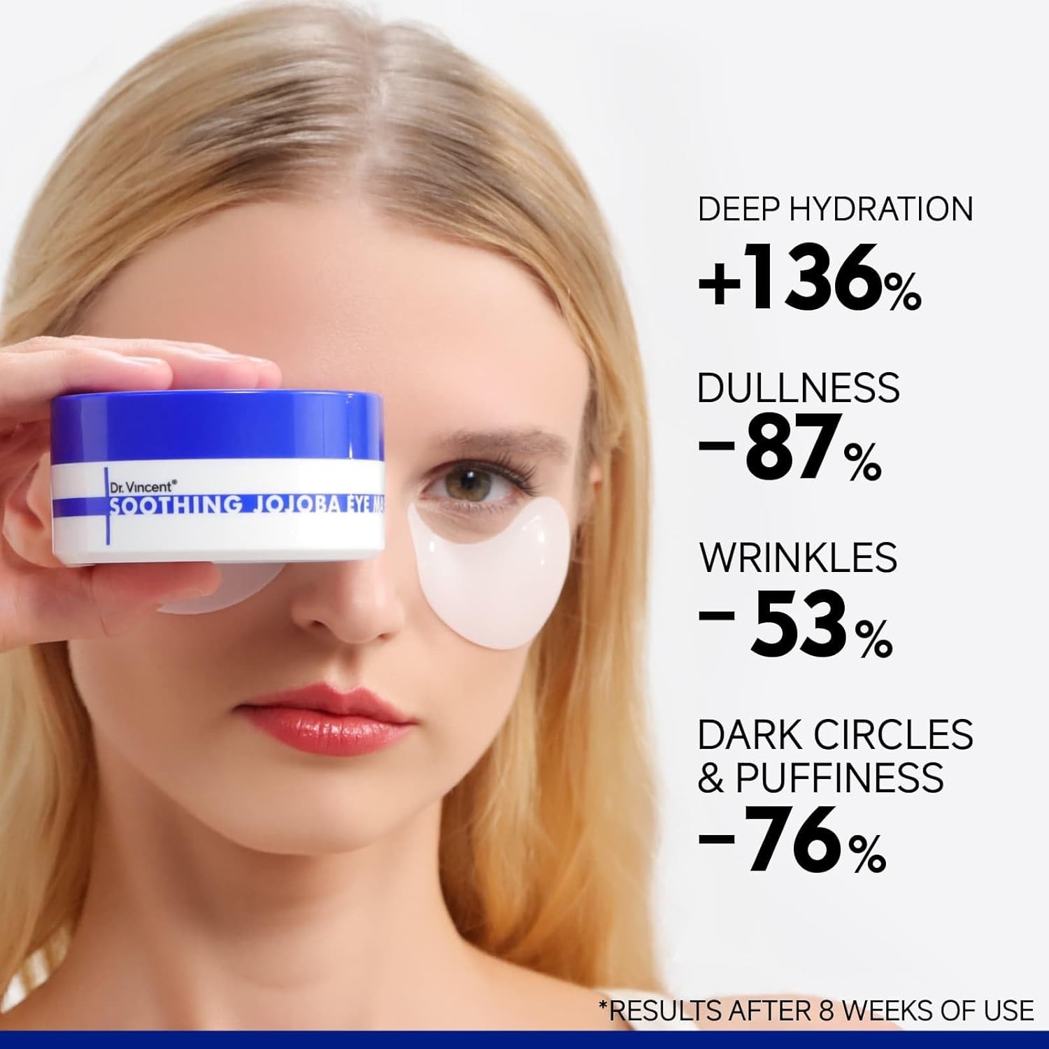 Peptide Jojoba Under Eye Patches, Collagen Eye Mask Instant Reduces Dark Circles and Puffiness, 60 Firming Undereye Hydrating & Cooling for Bags Treatment, Wrinkles, Vegan, No Fragrance - Image 7