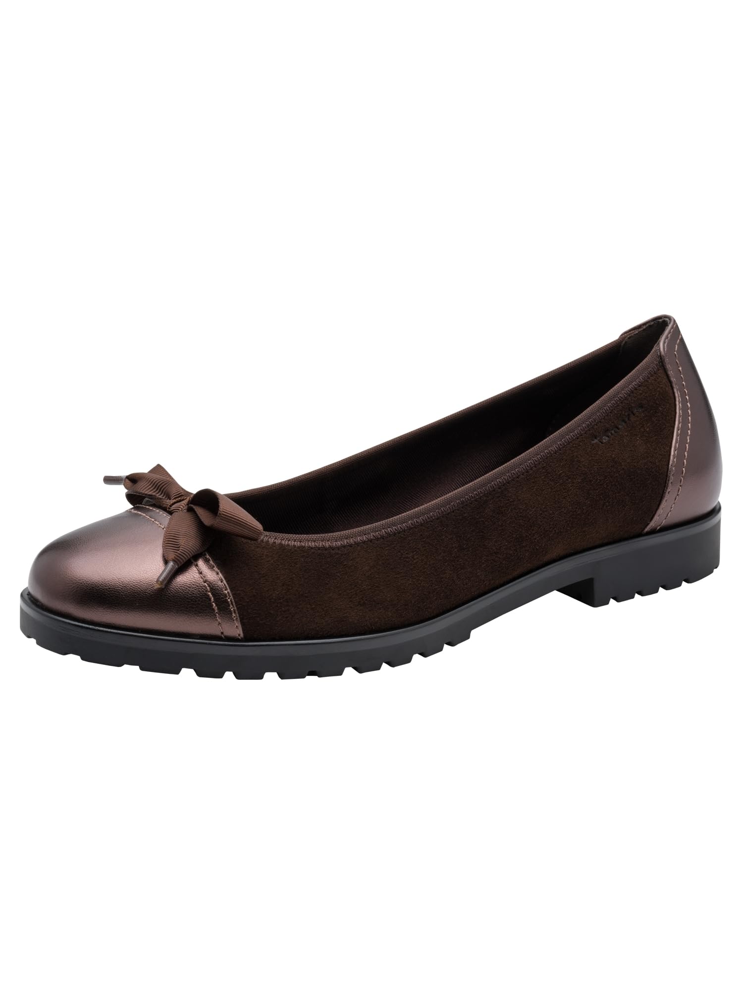 Tamaris Women's Flat Ballerina, Brown (Mocha Suede), 38
