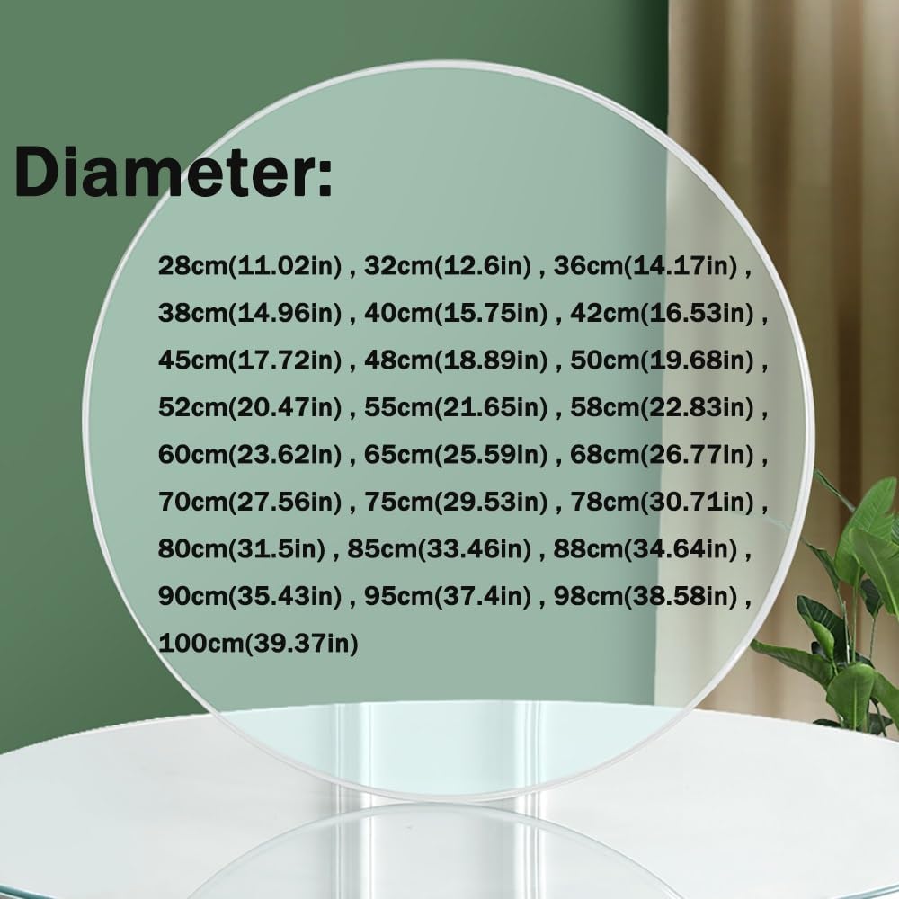 13" 14" 15" 16" Tempered Glass Replacement Tabletop, Round Glass Table Top for Dining Table, Transparent Countertop Panel for Kitchen Coffee Tables(36cm(14.17in))