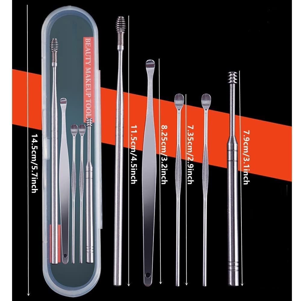 Episkey Stainless Steel Ear Wax Cleaner – Resuable Ear Cleaner Tool Set with Storage Box – Ear Wax Remover Tool Kit with Ear Curette Cleaner and Spring Ear Buds Cleaner (STEEL EAR WAX) Episkey Stainless Steel Ear Wax Cleaner – Resuable Ear Cleaner Tool Set with Storage Box – Ear Wax Remover Tool Kit with Ear Curette Cleaner and Spring Ear Buds Cleaner (STEEL EAR WAX)