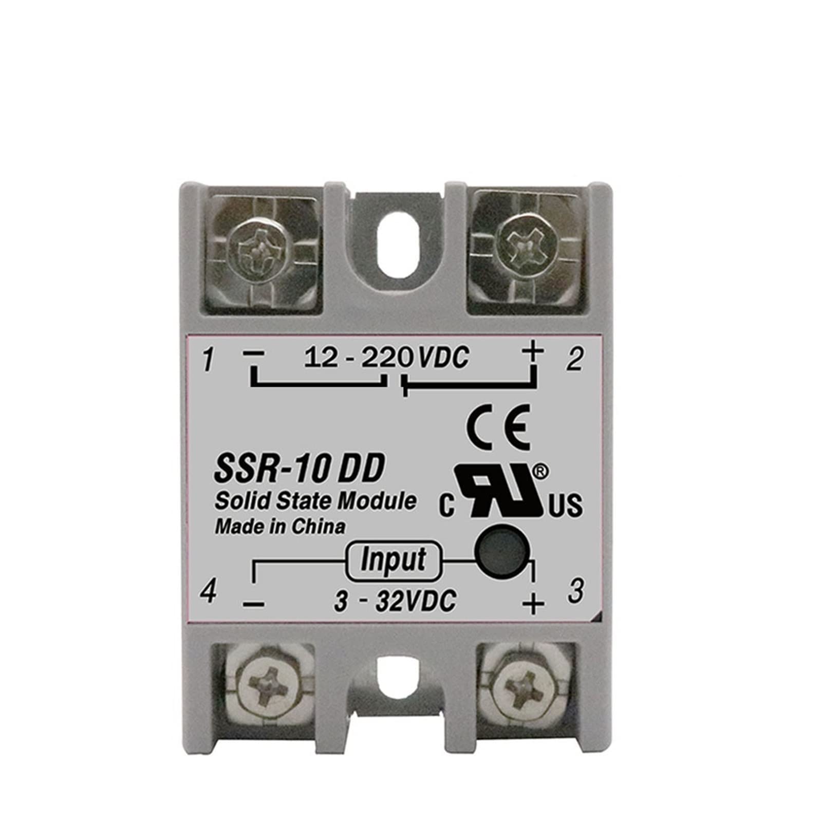 SSR-10DD SSR-25DD SSR-40DD SSR 10A 25A 40A Modulo relè a stato solido DC3-32V Ingresso a DC12-220V DC Controllo Trasformatore di tensione DC 1Pcs(SSR-40A)