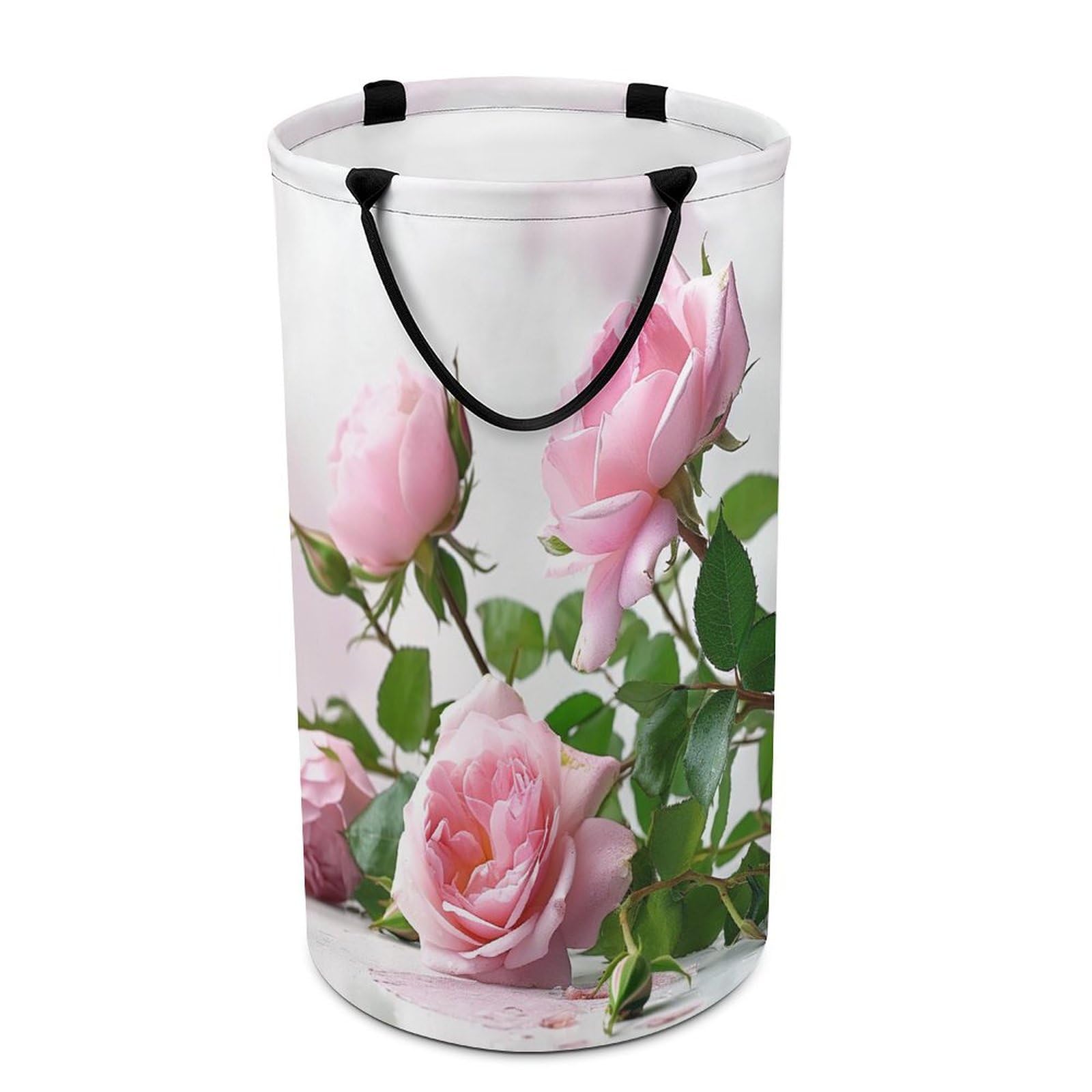 Grand panier à linge imprimé rose sac vêtements sales durable