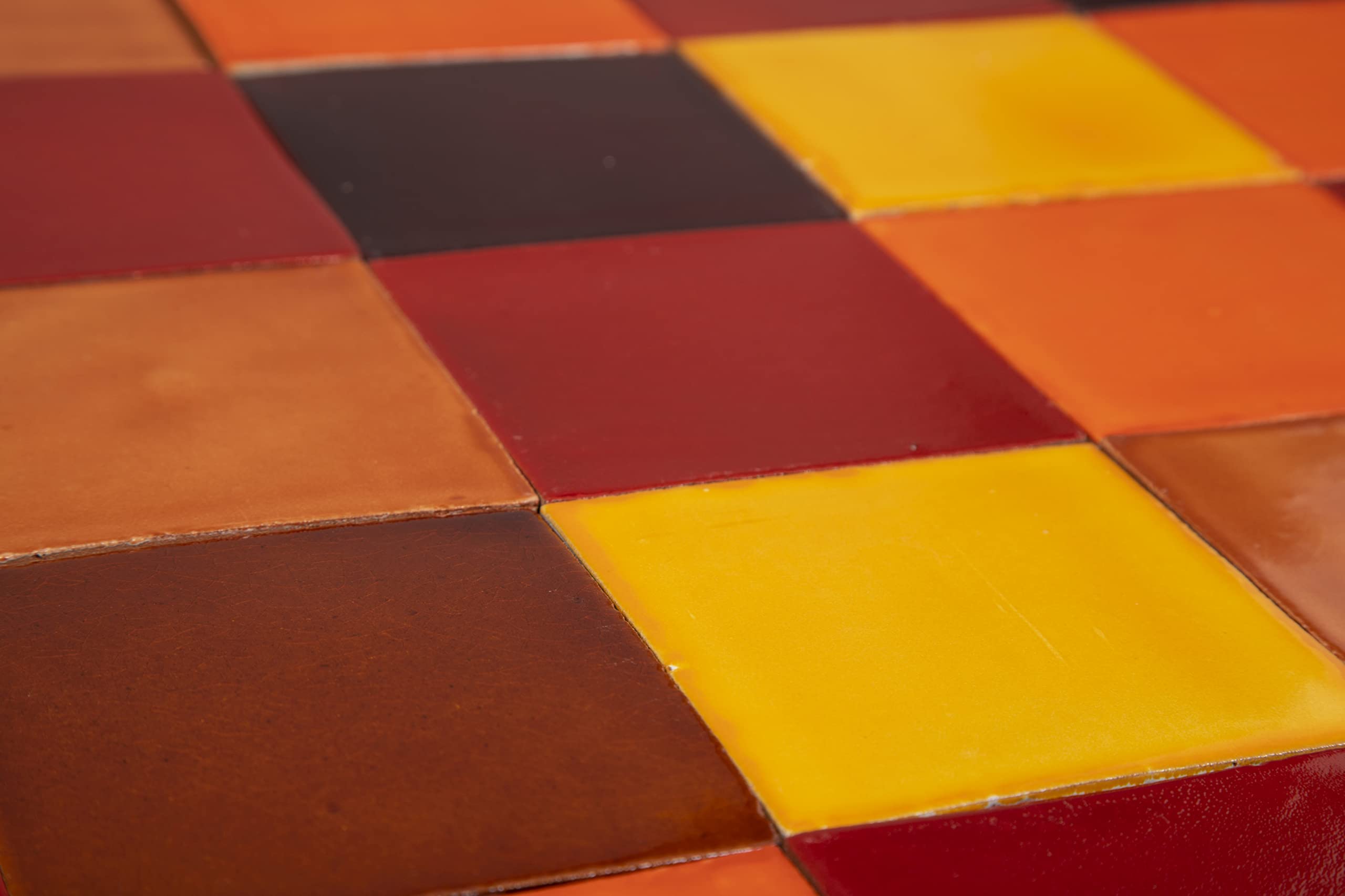 Cerames Azulejos mexicanos monocolor Caramelo - azulejos de mosaico, azulejos ceramica monocromáticos para cocina, baño, ducha | Un paquete de 90 baldosas ceramica 10,5x10,5 cm