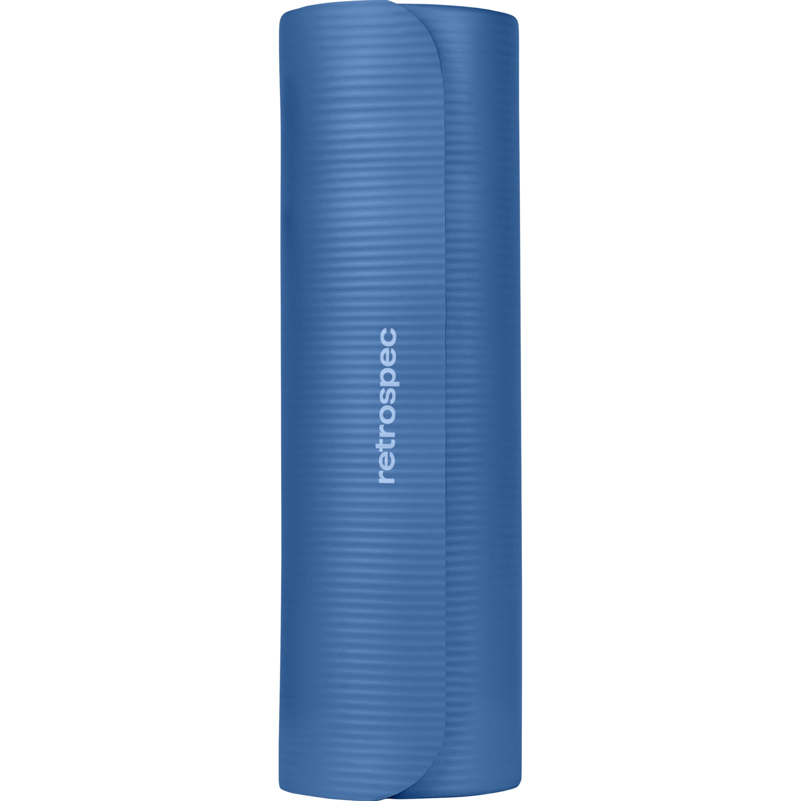 Retrospec Solana Yoga Mat 1" Thick w/Nylon Strap for Men & Women - Non Slip Exercise Mat for Home Yoga, Pilates, Stretching, Floor & Fitness Workouts: Denim Blue 72 inches x 24 inches x 1 inch