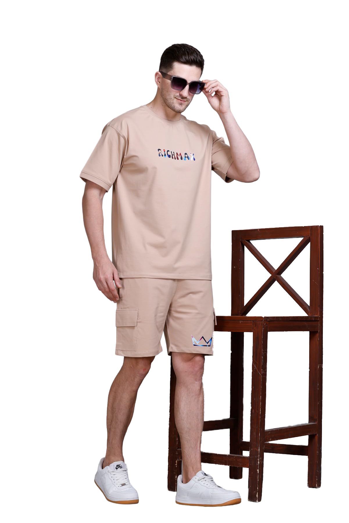 Men's Cotton Livin The Moment Oversized Relaxed Fit Co-ord Set-image-14