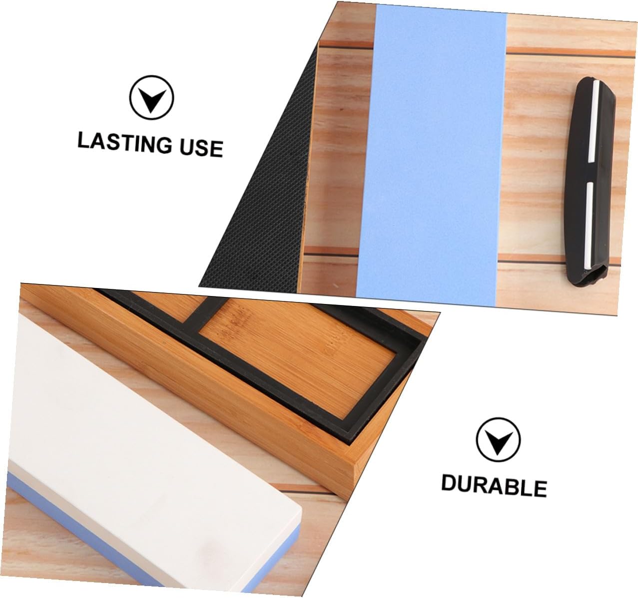 Household Sharpening Stone Whetstone Kitchen Grinding Tool Double-sided 1000/6000 Grit with Non-slip Silicone Pad Base Positioning Guide and Correction Stone 5pcs Set for Knife