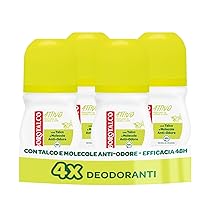 Borotalco, Deodorante Roll-On Attivo Giallo, Talco con Molecole Anti-Odore, Efficacia Fresca, 48h efficacia, Senza Alcool, Profumo di Cedro e Lime – 4 Pezzi da 50 ml – Esclusiva Amazon
