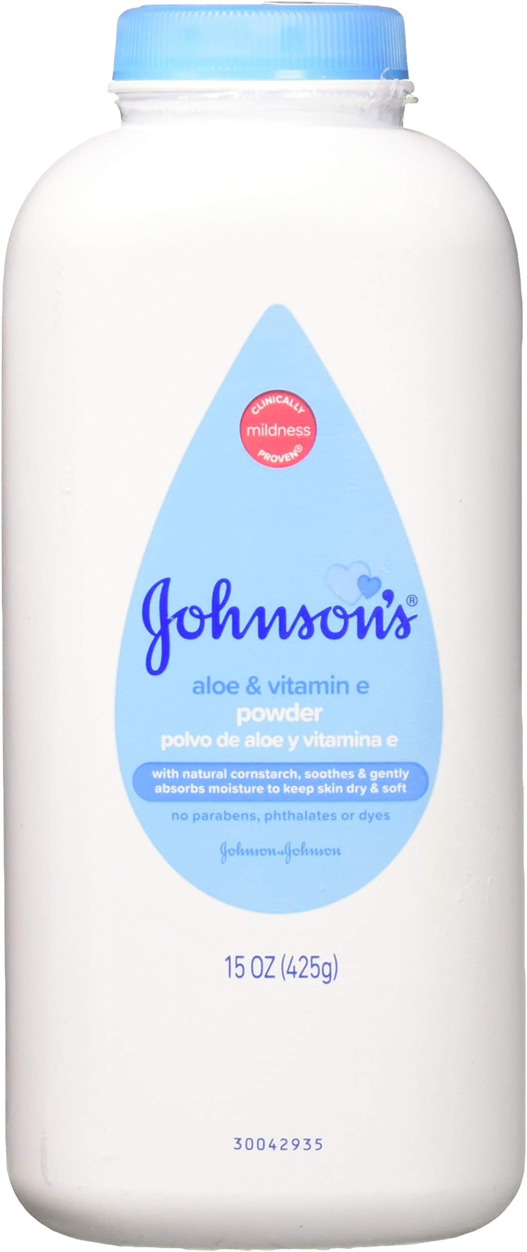 Pure Cornstarch Baby Powder with Soothing Aloe Vera & Vitamin-E ,15 Ounce (6 Pack) (8978449)