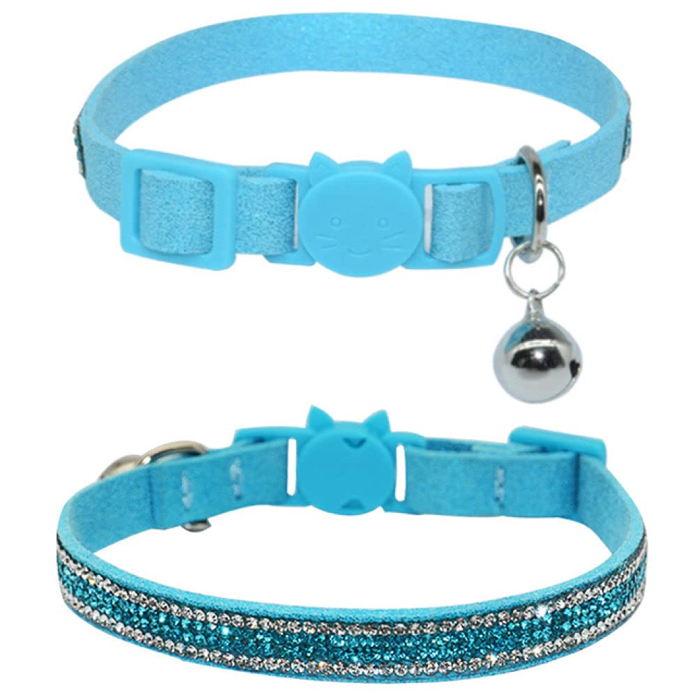 Süßes Katzenhalsband Mit Glöckchen Und Strass – Rosa, 1,1 Cm Breit, Verstellbar, Breakaway-Sicherheit