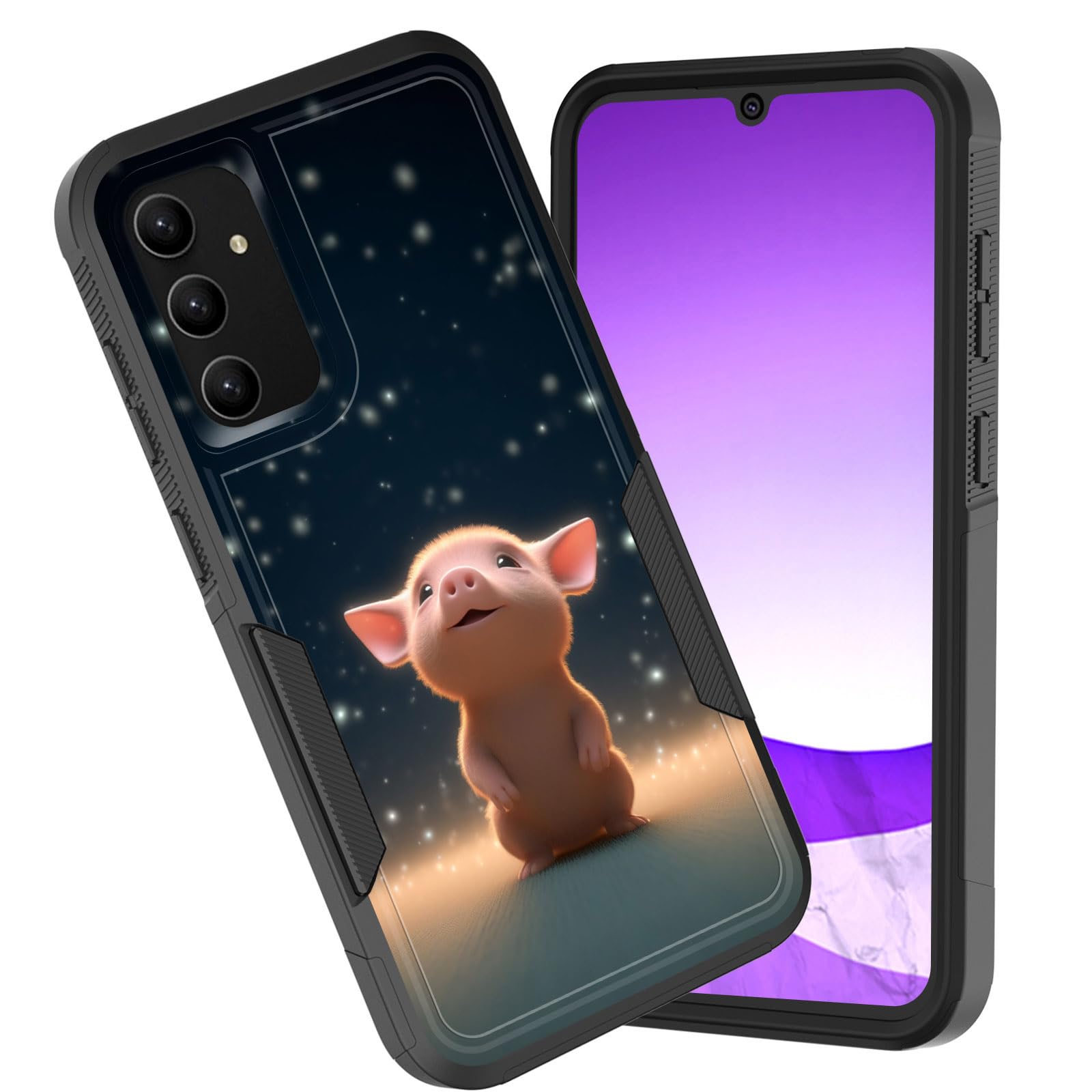CICPLKSE for Galaxy S24 FE Case,Dual Layer Heavy Duty Hybrid Shockproof Hard PC Soft Silicone TPU Bumper Protective Cover ...