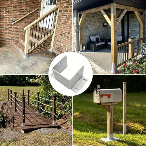 Soporte para poste de madera exterior: base de poste de cubierta y cercas 81mm 7