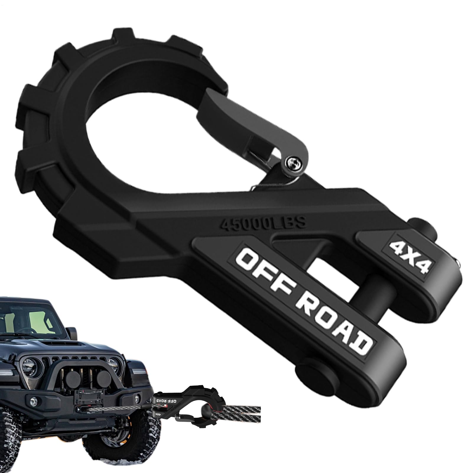 ATV Winch Hook - Connettore per rimorchio pesante, Hook Offroad Steel Grow | Collegamento della catena di sicurezza del rimorchio, clip per gancio per rimorchio SUV, programma di recupero auto