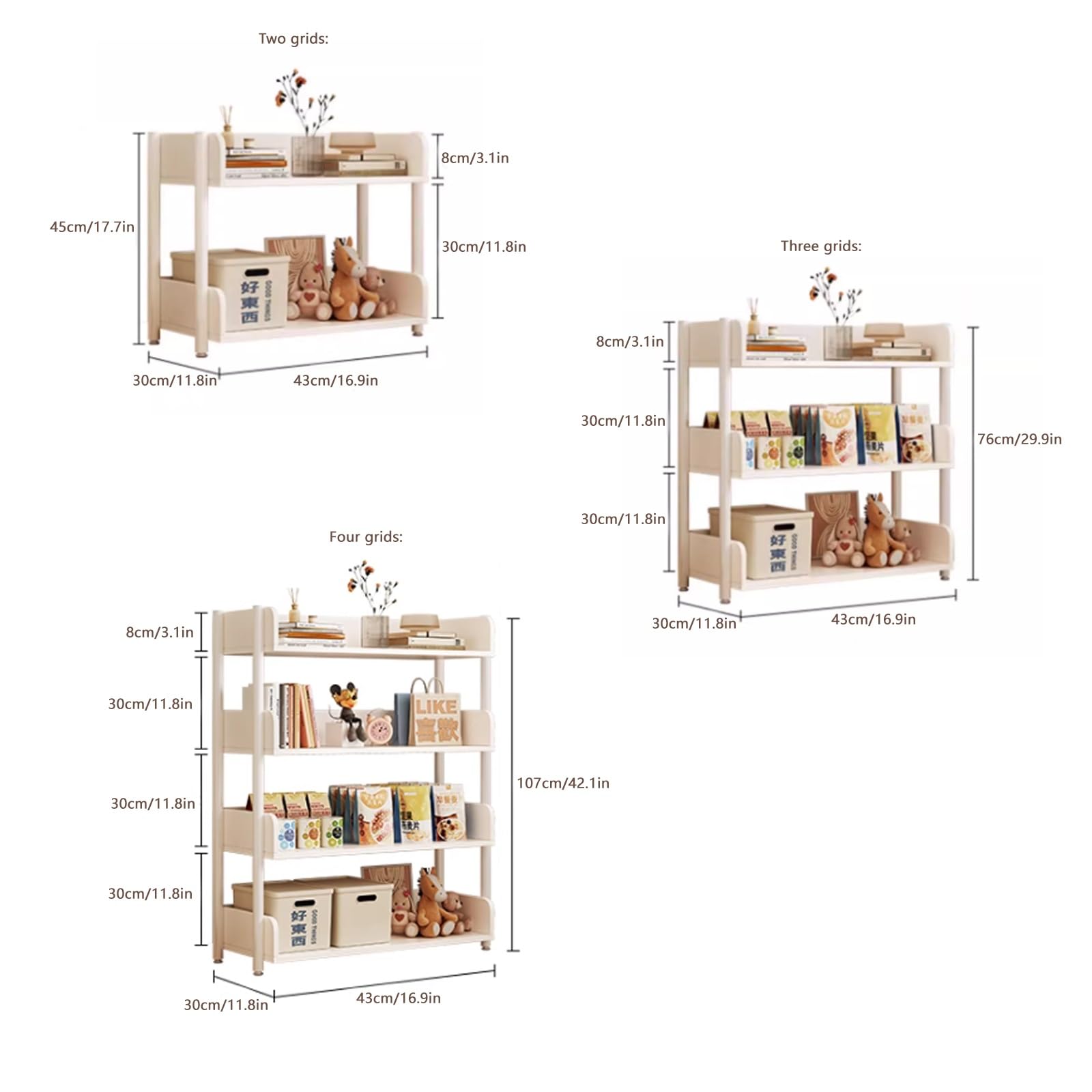 Scaffale Metallo Garage, Scaffale Portaoggetti In Ferro Battuto Per Soggiorno, Espositivo Per Libreria Domestica, Resistente Adatto Per Guardaroba, Scaffali In Metallo Per Garage(White,45cm/17.7in)