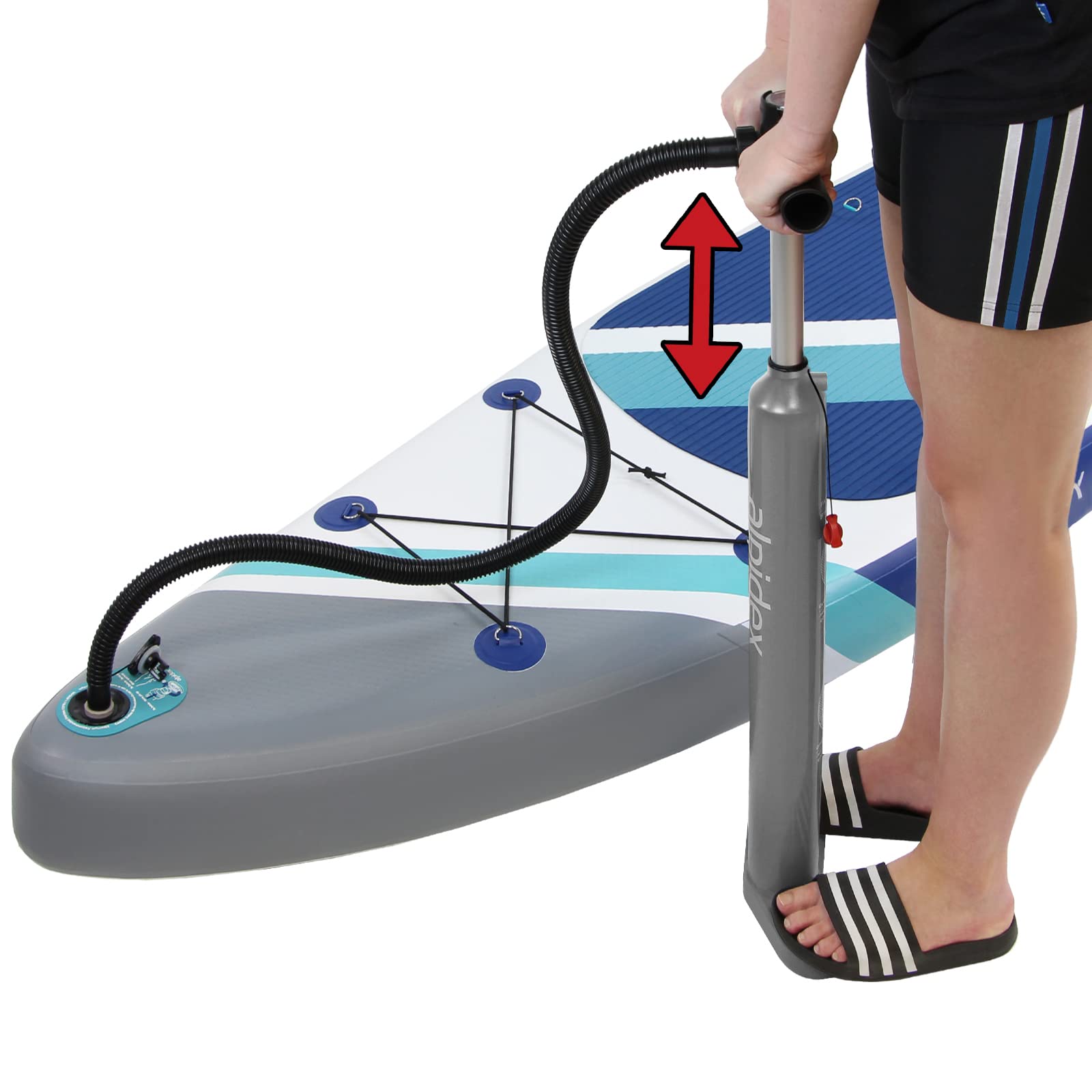 ALPIDEX Bomba de Mano Kayak Tabla de Surf Sup Bomba de Aire Doble Carrera Manómetro