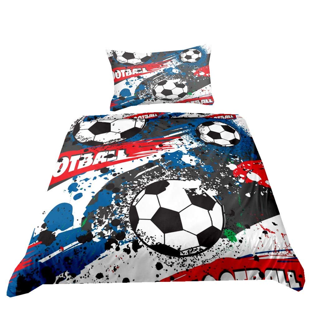 WENYA Ropa de Cama 3D Rugby Fútbol Juvenil Niño Chico Niña Azul Verde Negro Blanco Amarillo Funda nórdica y Funda de Almohada (Estilo 7, 150x200 cm - Cama 90 cm)