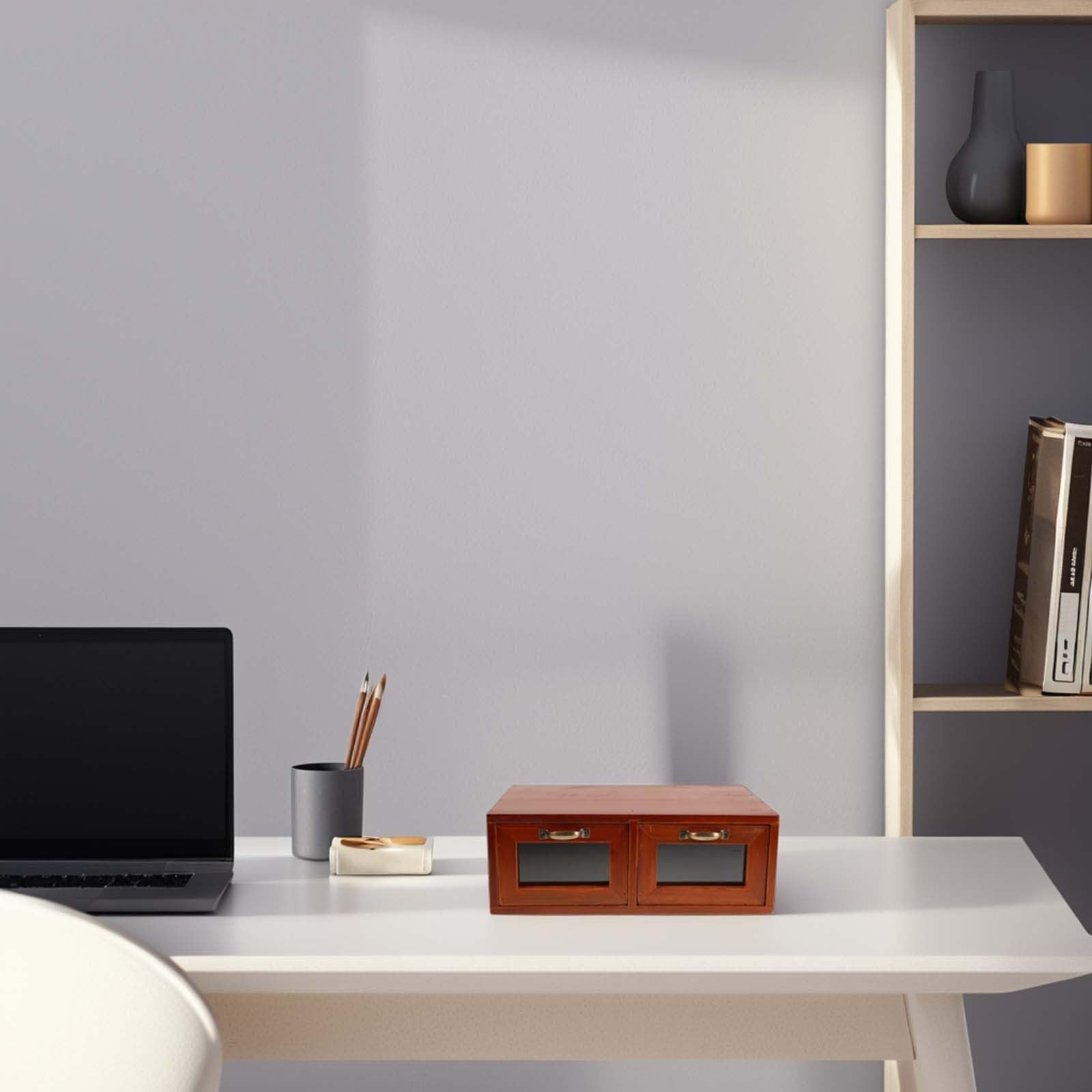 BESPORTBLE Soporte para Monitor de Escritorio de Madera con Organizador Acrílico y Cajones, Diseño Elegante para Oficina, Ángulo Cómodo y Almacenamiento