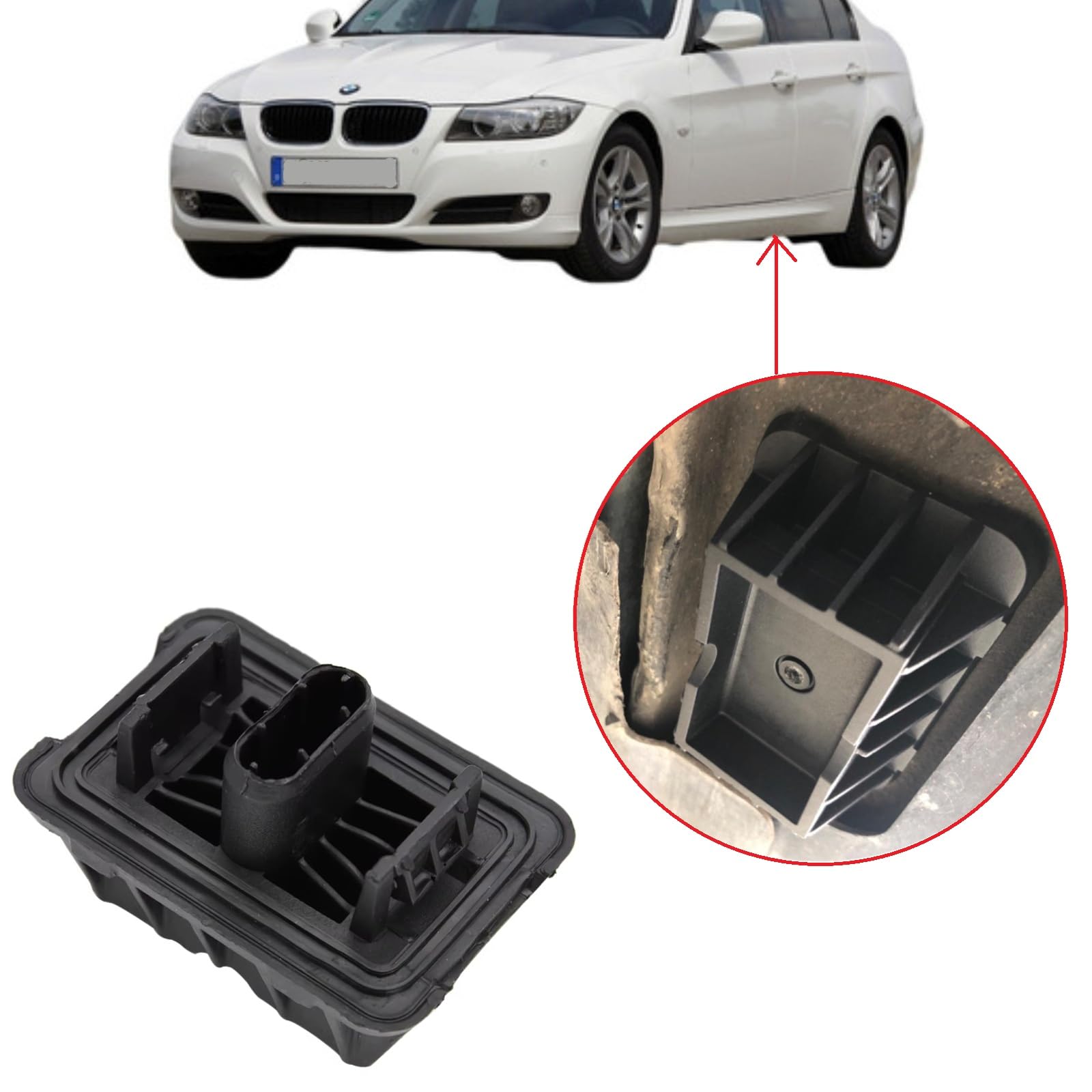 Twowinds - Taco de Goma Elevador 51717123311 Compatible con BMW E81, E90, E91-51717237195 - Alojamiento Gato - Protección de Bajos