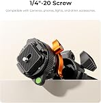 K&F CONCEPT Carbon Fiber Travel Tripod, 60" Compact Lightweight Portable Tripod with Low Profile Ball Head with Quick Release Plate for Arca, DSLR Mirrorless, Max Load 13.2lb