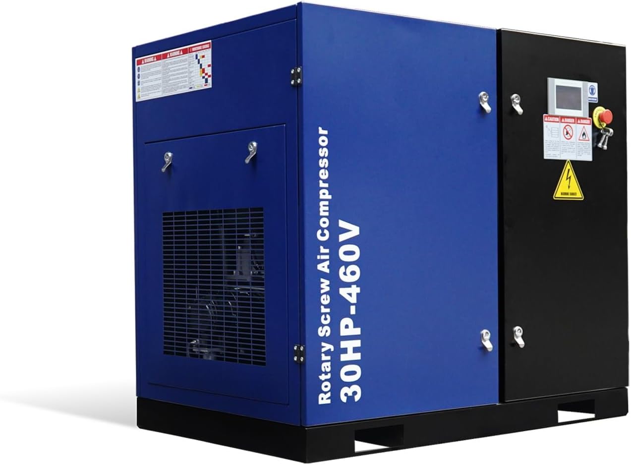 10HP Rotary Screw Air Compressor, 34CFM, 125PSI, 230V 3PHASE 60HZ, Fixed Speed Compressor, Industrial-Grade, Heavy Duty Air Compressed System