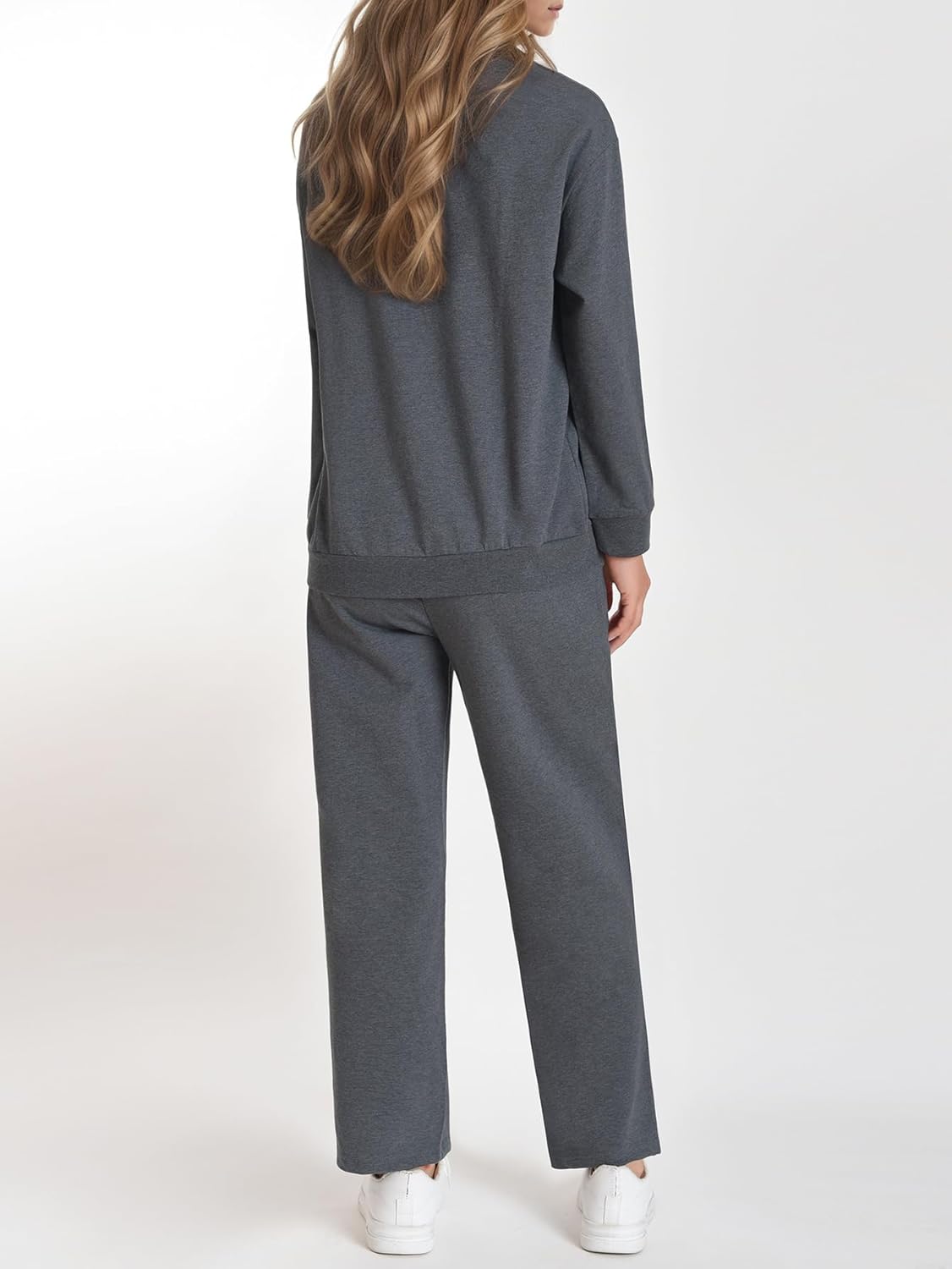 Women's Petite Lounge Set Petite Length 2 Piece Outfits Long Sleeve - Image 3