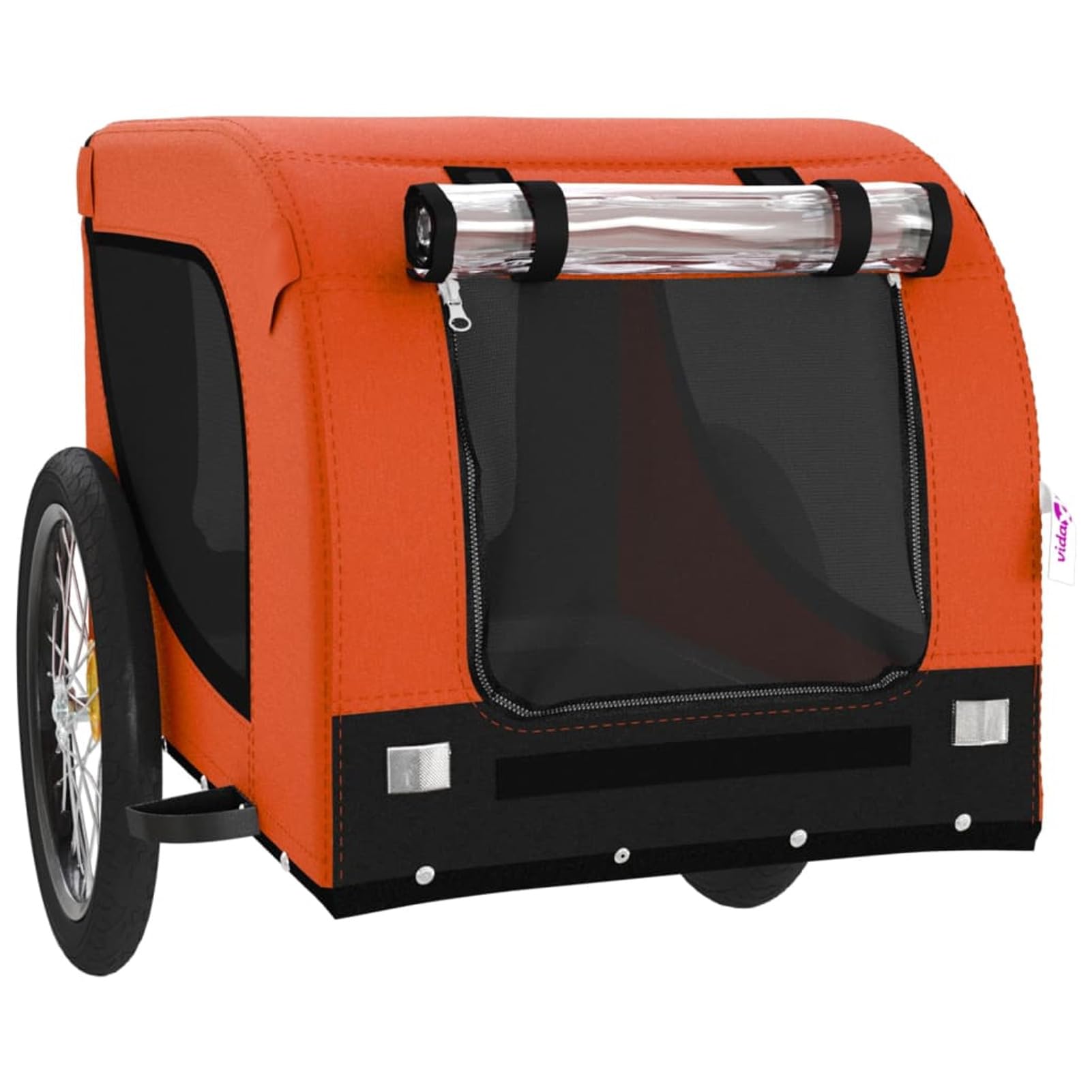 Remolque Bicicleta para Perros Hierro Tela Oxford Naranja Negro Carro para Bicicleta