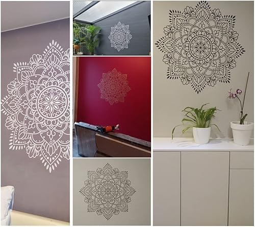 Miniatura 2 de Vinilo de mandala para pared, decoración de estudio de meditación, yoga, decoración de mandala de flores grandes, papel tapiz para dormitorio, sala