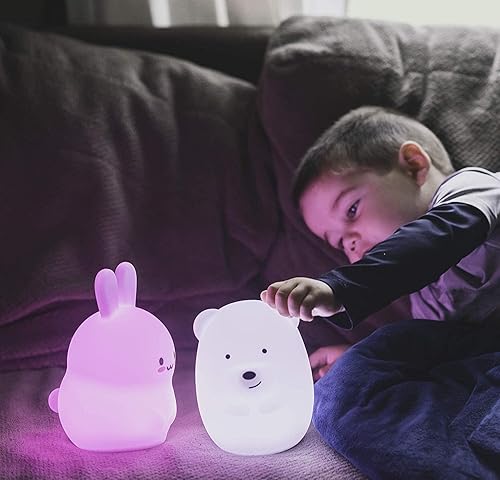 Miniatura 5 de Luz nocturna para niños, lámpara de noche para niñosadultos, luz multicolor con control remoto, resistente a la rotura, cuidado de los ojos, tamaño