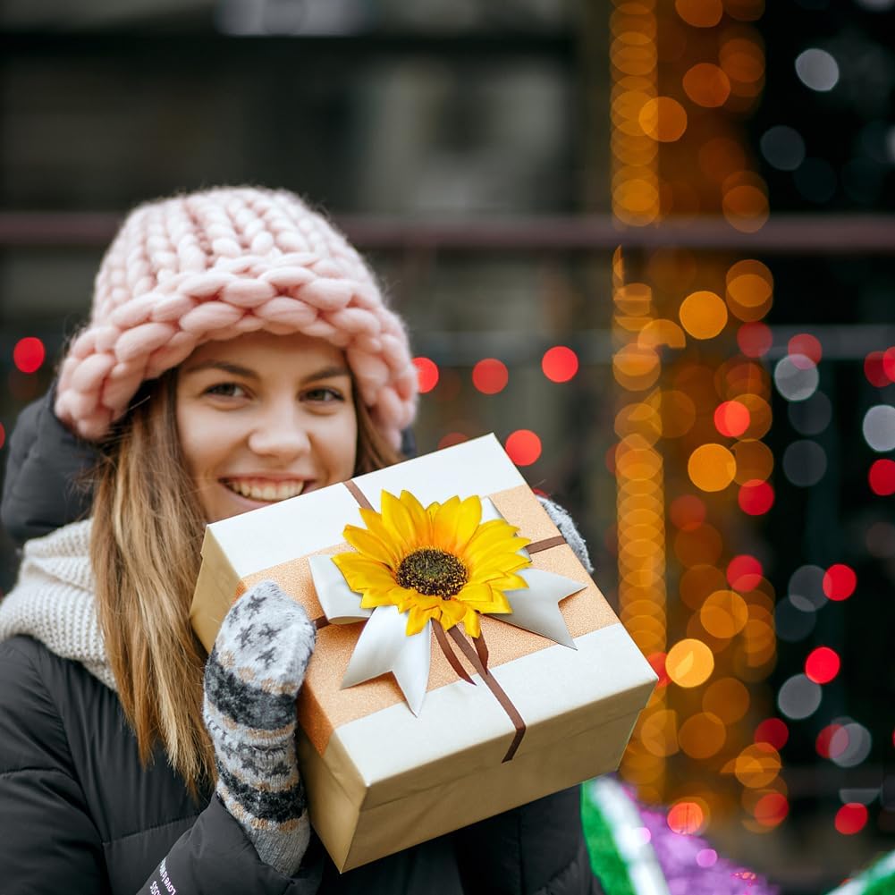 Joyerace12PCS Artificial Sunflower Flowers, Single Stem Silk Fake Sunflowers for Outdoor Wedding Birthday Party Home Decor- NO VASE - Image 6