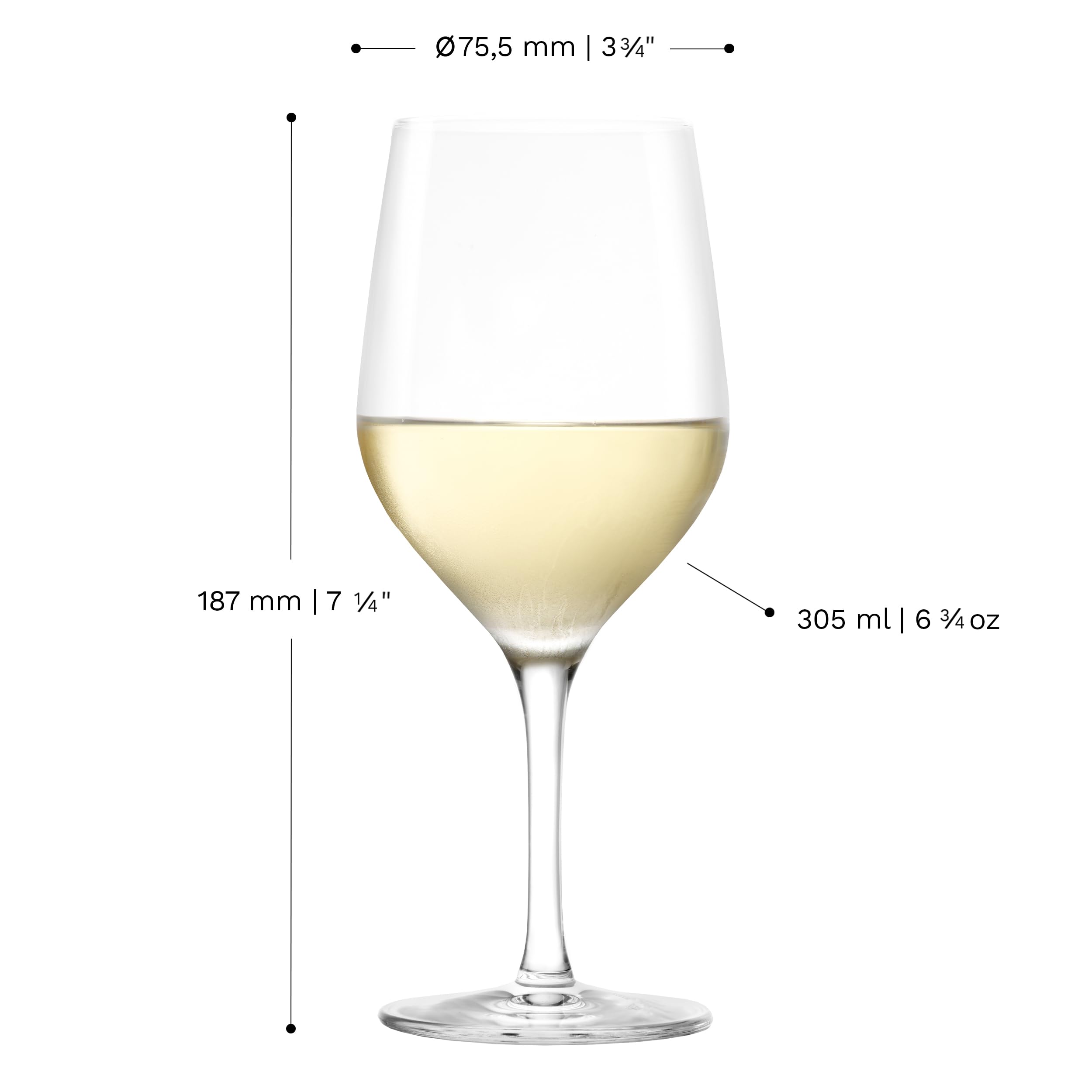 Stölzle Lausitz Weißweingläser Ultra 6er-Set 305 ml – Weingläser ideal für leichte Weißweine & Rotweine – Edler Weißweinkelch mit kurzem Stiel – Spülmaschinengeeignet & Stoßfest, Made in Germany