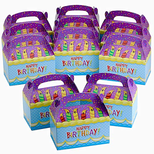 Kicko Party Treat Boxes - 12 Pack - 6.25 Inch Balloons with Confetti Favor Cartons - Colorful Gift Containers - Assemble it Yourself