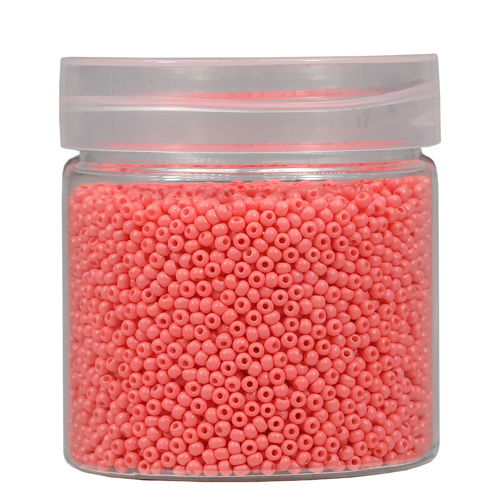 Bala&Fillic Size 2mm Round Seed Beads 10000pcs/110 Grams in Box 12/0 Peach Small Craft Seed Beads for Making Jewelry Earring Bracelets Necklace (Peach)
